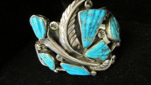 Carved Morenci Turquoise Bracelet