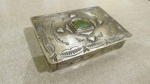 Turquoise and Sterling Box by Dean Sandoval Navajo Silversmith