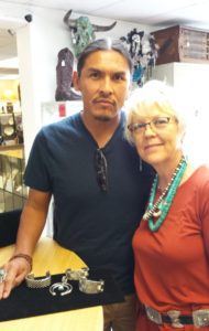 Reginald Mitchell Navajo Silversmith with Christy of Tucson Indian Jewelry