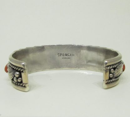 Spencer Navajo Sterling Silver and Coral Bracelet
