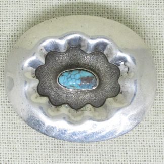 Patrick Yellowhorse Navajo Sterling Silver and Turquoise Belt Buckle