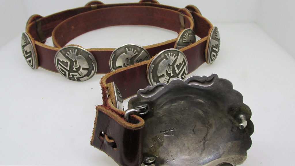 Eugene Charley Navajo Sterling Silver Concho belt