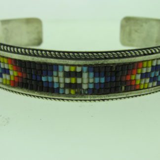 Geraldrita Whitethorne Navajo Bead and Sterling Silver Bracelet