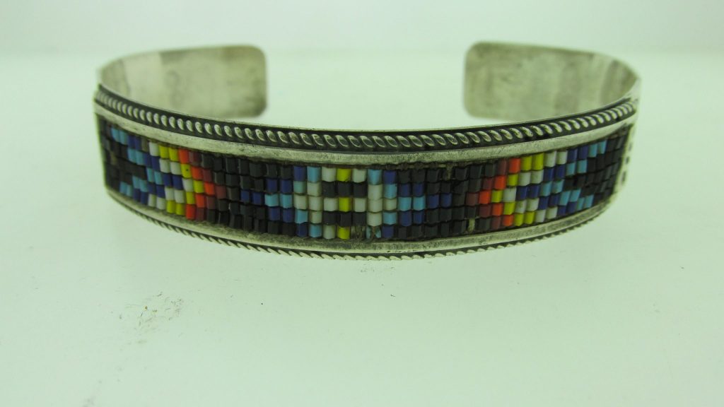 Geraldrita Whitethorne Navajo Bead and Sterling Silver Bracelet