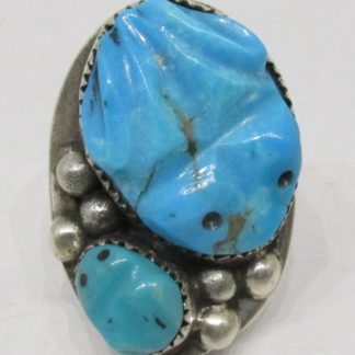 Bernard Homer Turquoise and Sterling Silver Frog Ring