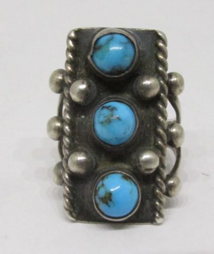 Mele Duboise Navajo Turquoise and Silver Ring