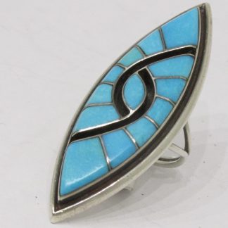 Amy Quandelacy Zuni Turquoise Hummingbird Sterling Silver Ring