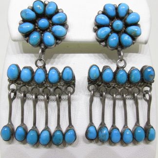 Mary Eriacho Zuni Turquoise Cluster Earrings