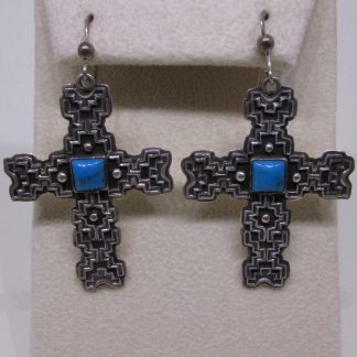 Boyd Sterling Silver and Turquoise Cross Earrings