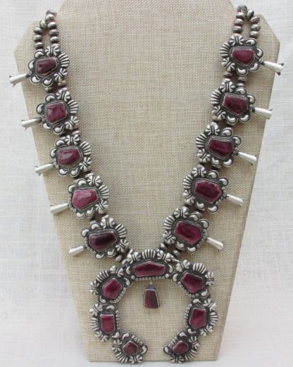 Kirk Smith Navajo Purple Spiny Oyster Squash Blossom Necklace