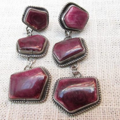 Kirk Smith Navajo Purple Spiny Oyster Earrings