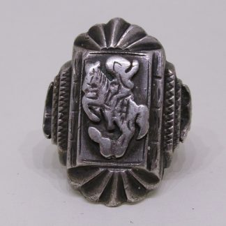 Mexican Sterling Silver Cowboy Ring c. 1940
