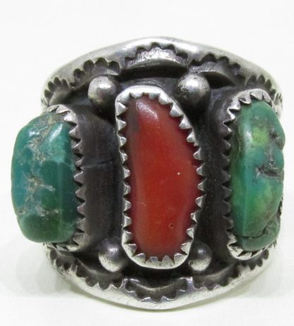 ABJ signed Navajo Natural Turquoise Ring