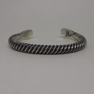 John B. Begay Navajo Twisted Sterling Silver Wire and Hand Bracelet