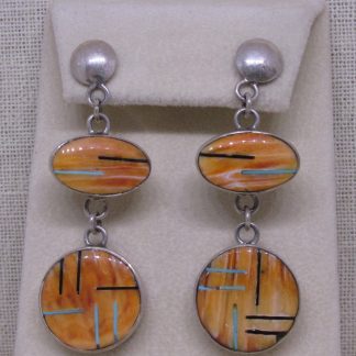 Frank Yellowhorse Navajo Spiny Oyster Earrings
