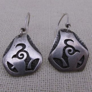 Jesse Josytewa and Hopi Crafts Sterling Silver Quail Earrings