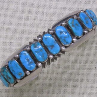 Wilson and Carol Begay Navajo Sterling Silver and Sleeping Beauty Turquoise Bracelet