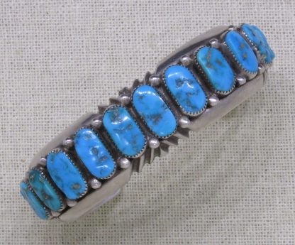 Wilson and Carol Begay Navajo Sterling Silver and Sleeping Beauty Turquoise Bracelet