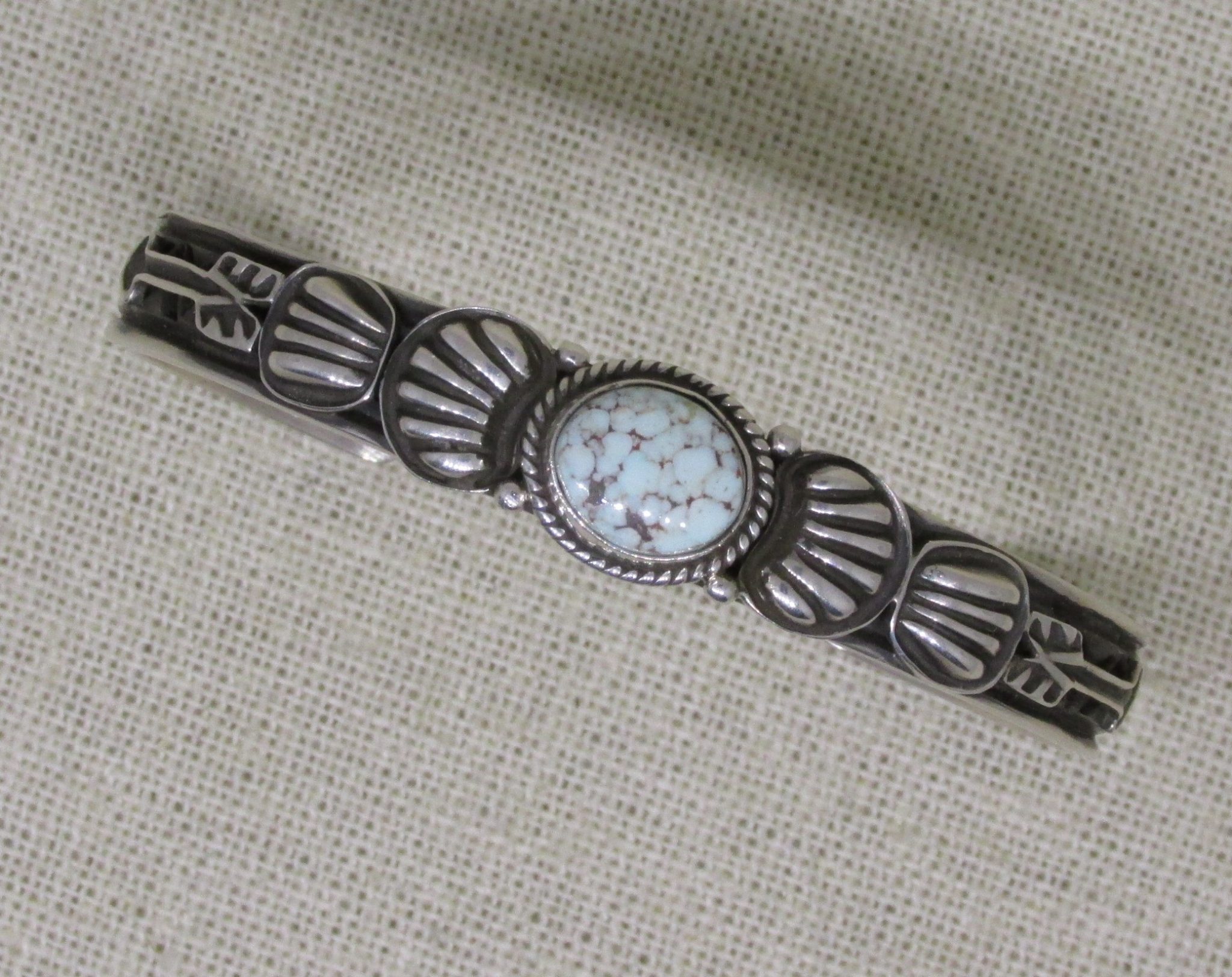 SOLD - TSOSIE ORVILLE WHITE Navajo (Dine') DRY CREEK TURQUOISE and Sterling  Silver Bracelet