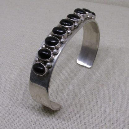 Joe Begay Navajo Black Onyx and Sterling Silver Bracelet