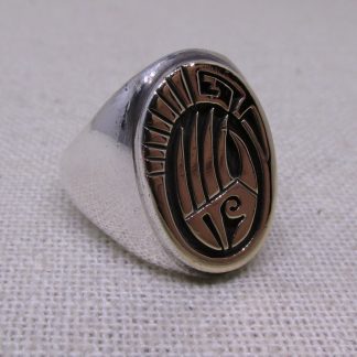 Calvin Peterson Hopi 14 kt. Gold and Sterling Silver Ring