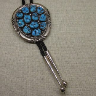 Harry Spencer Navajo Sterling Silver and Turquoise Bolo Tie