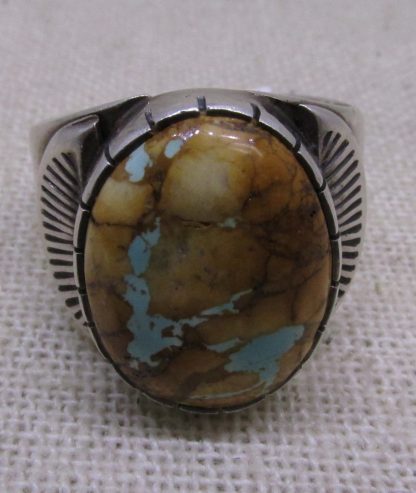 Wilbert Vandever Navajo boulder turquoise sterling silver ring
