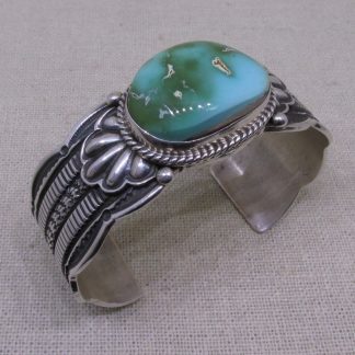 Guy Hoskie Navajo Sterling Silver and Royston Turquoise Cuff