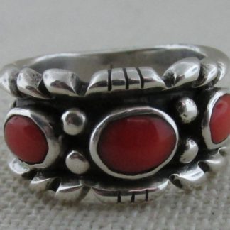 Carl Luthy Shop Sterling Silver and Mediterranean Coral Ring