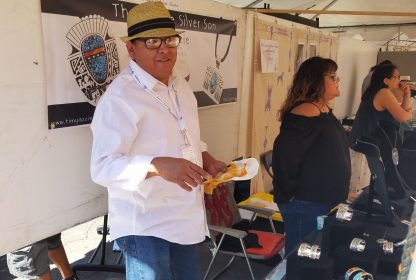 Tim and Rebecca Yazzie at Santa Fe Indian Market Aug 2019