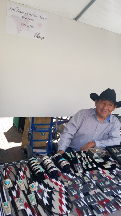 Peter Nelson Navajo Silversmith Santa Fe Indian Market Aug 2019