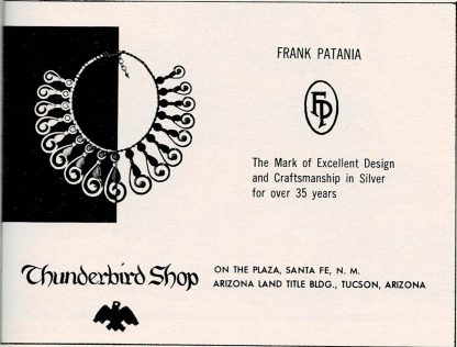 Frank Patania Thunderbird Shop Ad 1963
