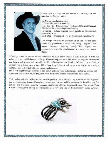 Gary Custer Navajo Silversmith Self Published Flyer