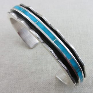 Larry Loretto Zuni Sterling Silver and Turquoise Bracelet