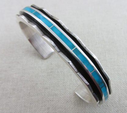 Larry Loretto Zuni Sterling Silver and Turquoise Bracelet