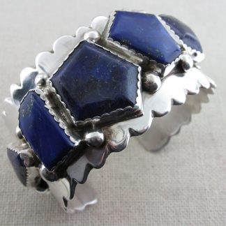 Eric and Carol Fierro Navajo Lapis and Sterling Silver Bracelet