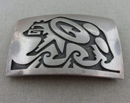 Philibert Dennis (Hopi) Hopi Craft Sterling Silver Bear Belt Buckle