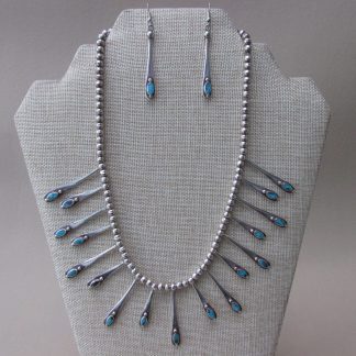Bisbee Turquoise Matchstick Necklace and Earrings from the Bisbee Blue Viewpoint Lavender Pit Store