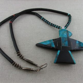 Santo Domingo Thunderbird Necklace signed I.C. (Isaac Coriz).C.