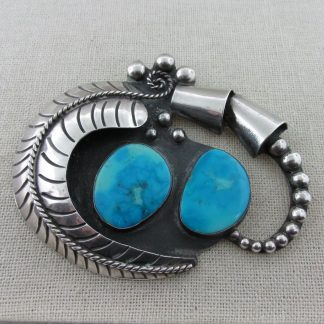 Preston Monongye STYLE Sterling Silver and Turquoise Pendant