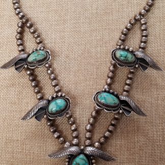 J. Nezzie Navajo Sterling Silver and Turquoise Necklace
