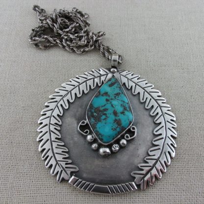 Francis Vega and Gil Ramo Sterling Silver and Turquoise Pendant