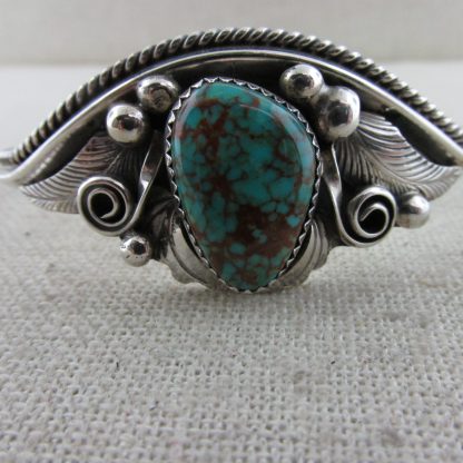 Justin and Irene Morris Navajo Turquoise and Sterling Silver Bracelet