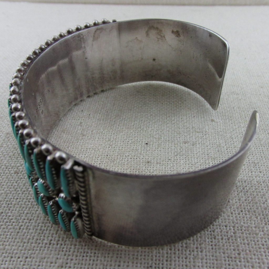 😢 SOLD - MARIE DONNA BESSELENTE Zuni BIG BOY Turquoise Needle Point  Cluster Sterling Silver Cuff