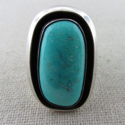 NICHOLAS GAMBINO Navajo Turquoise Shadowbox Sterling Silver Ring