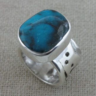James Fendenheim Tohono O'odham Bisbee Turquoise Ring