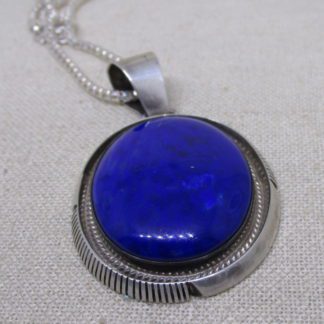 Maria Platero Navajo Lapis and Sterling Silver Pendant