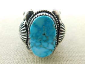 DELBERT GORDON Navajo Kingman Waterweb Turquoise Ring