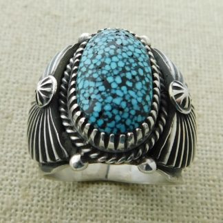 DELBERT GORDON Navajo Kingman Spiderweb Turquoise Ring