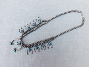 PERSIAN TURQUOISE CHILD'S SIZE Squash Blossom Necklace